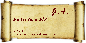 Jurin Adeodát névjegykártya